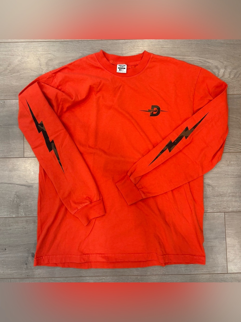 Defcon Group Long Sleeve Shirt Orange Camo Size Large